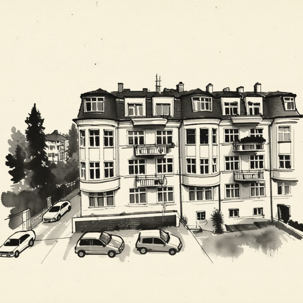 Ilustrační kresba: Apartment Poděbradská 7