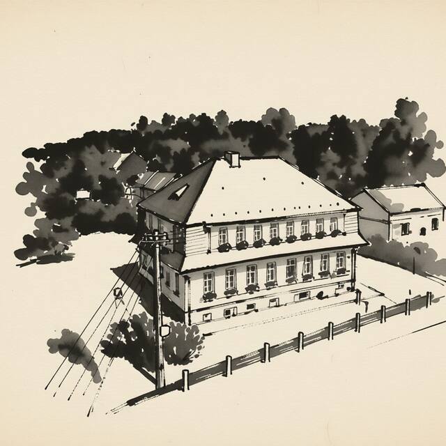 Ilustrační kresba: Penzion Laguna