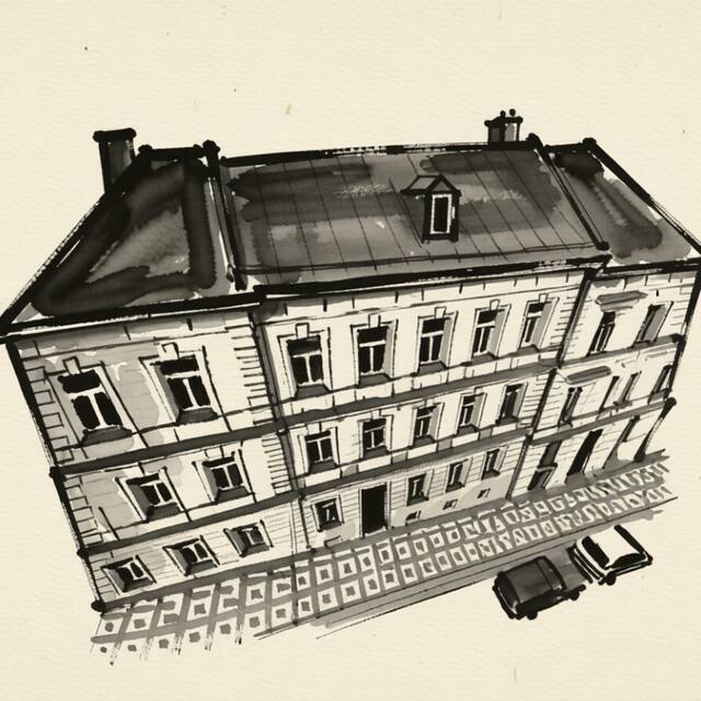 Ilustrační kresba: Ubytování Orebitská
