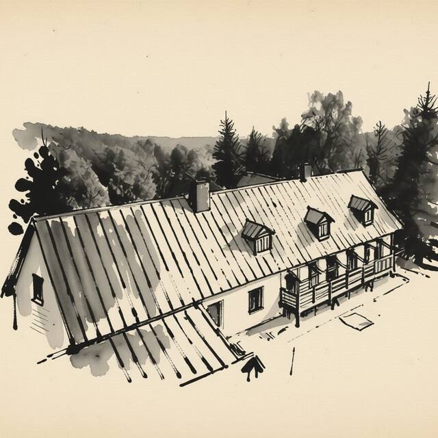 Ilustrační kresba: Pension Dymník