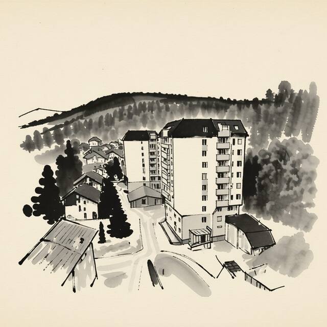 Ilustrační kresba: LeMont apartmán Bedřichov
