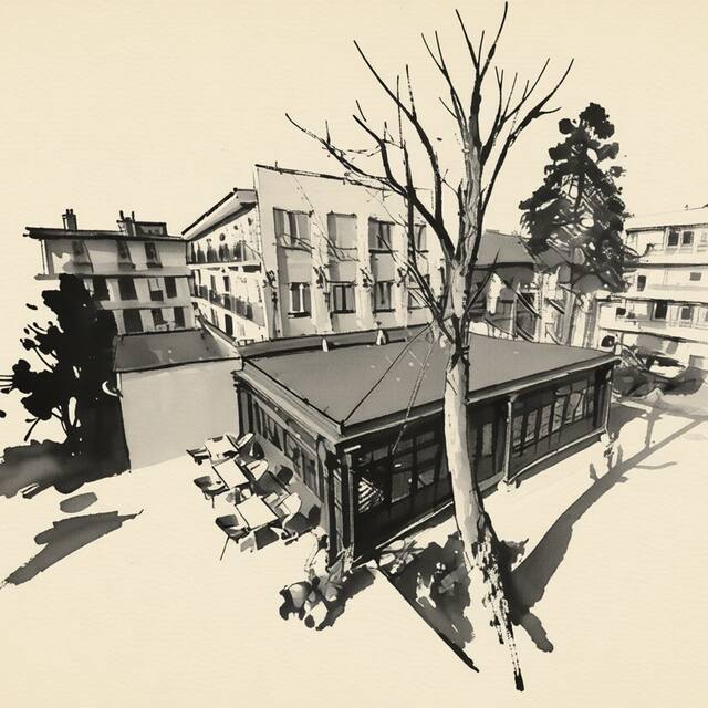 Ilustrační kresba: Wellness Hotel Pivovar Monopol