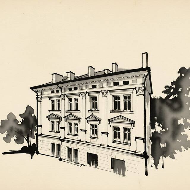 Ilustrační kresba: Apartmán Valentinka