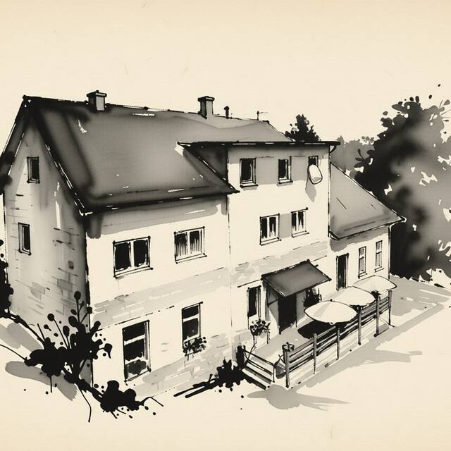 Ilustrační kresba: Pension Buldoček
