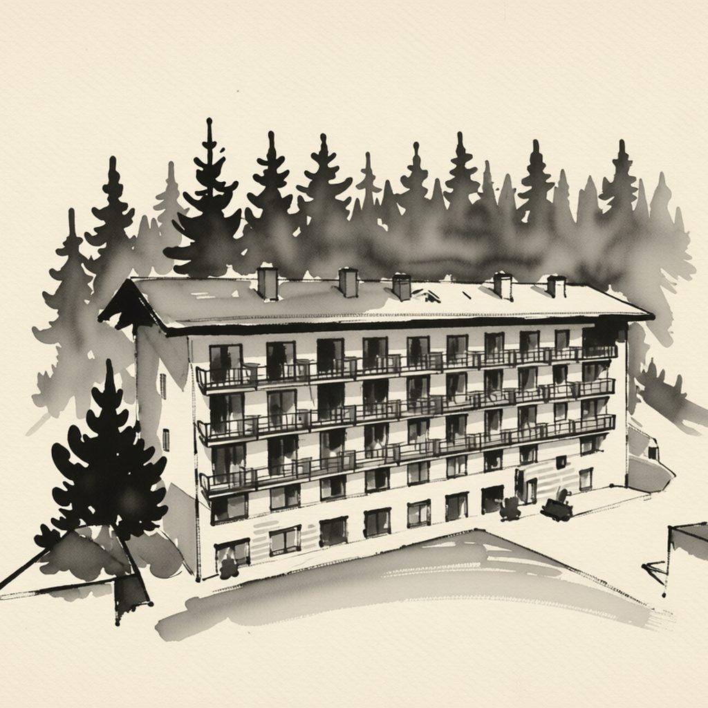 Ilustrační kresba: Hotel Stella