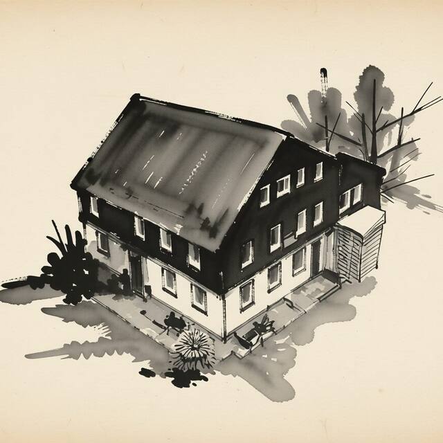 Ilustrační kresba: Apartmány Medvěd