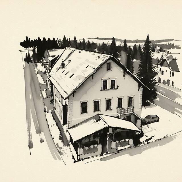 Ilustrační kresba: Pension Günther Schänke