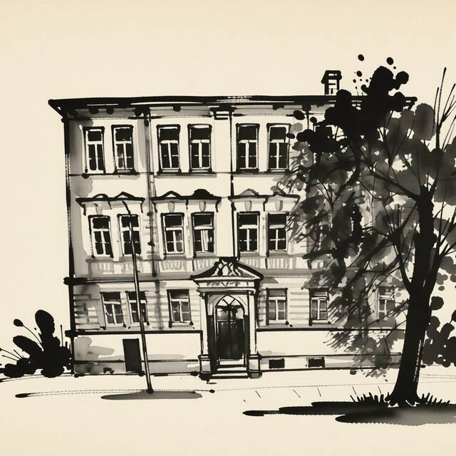 Ilustrační kresba: Clown and Bard Hostel