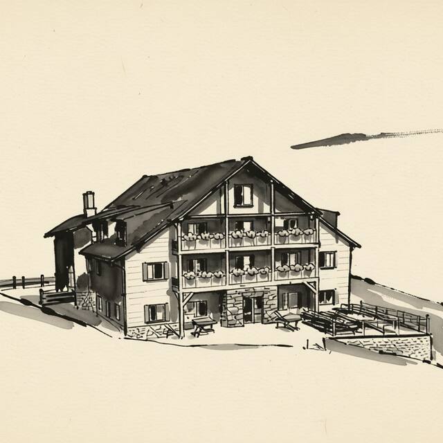 Ilustrační kresba: Hotel Obzor