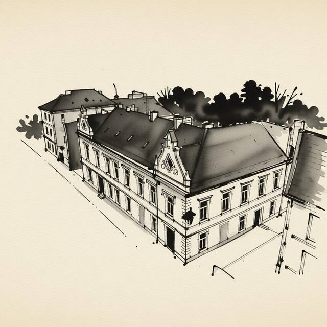 Ilustrační kresba: Apartmány Hradební
