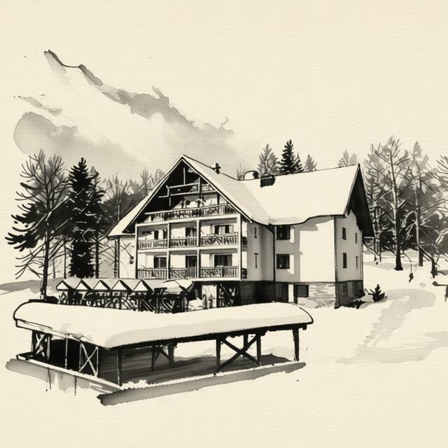 Ilustrační kresba: Apartmány Řezáč