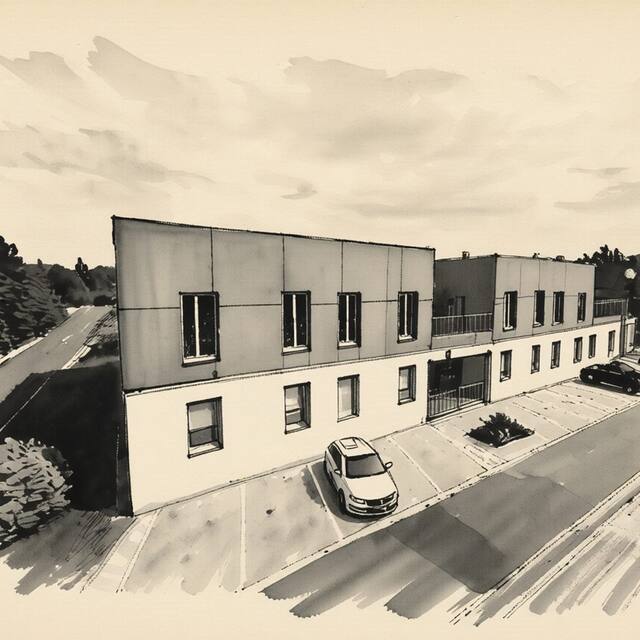Ilustrační kresba: Hotel & Hostel Letov