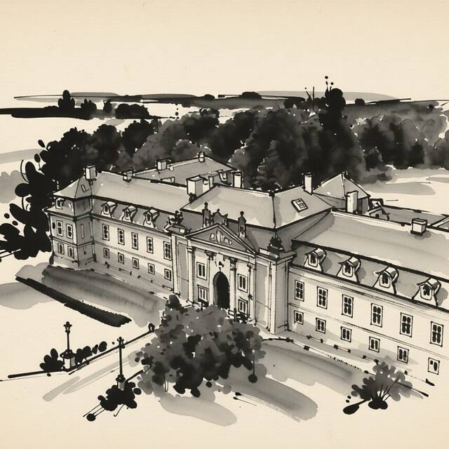Ilustrační kresba: Hotel Garni - Zámek Dobříš