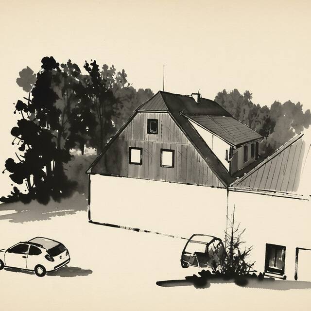 Ilustrační kresba: Penzion Bumbálka