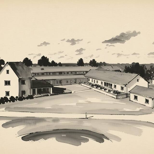 Ilustrační kresba: Hotel Lions - školící středisko Nesuchyně