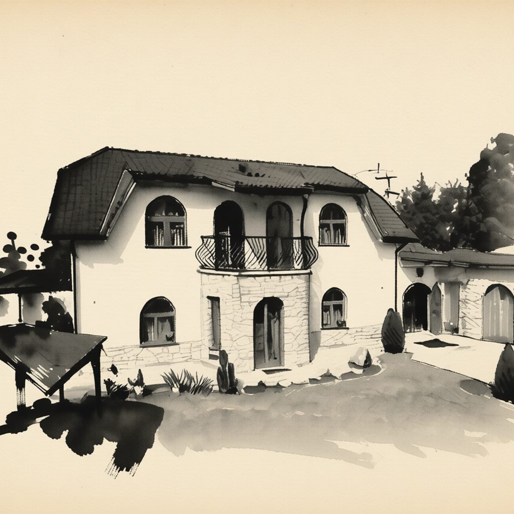 Ilustrační kresba: Apartmány Šárka
