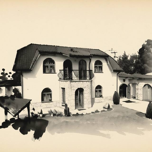 Ilustrační kresba: Apartmány Šárka
