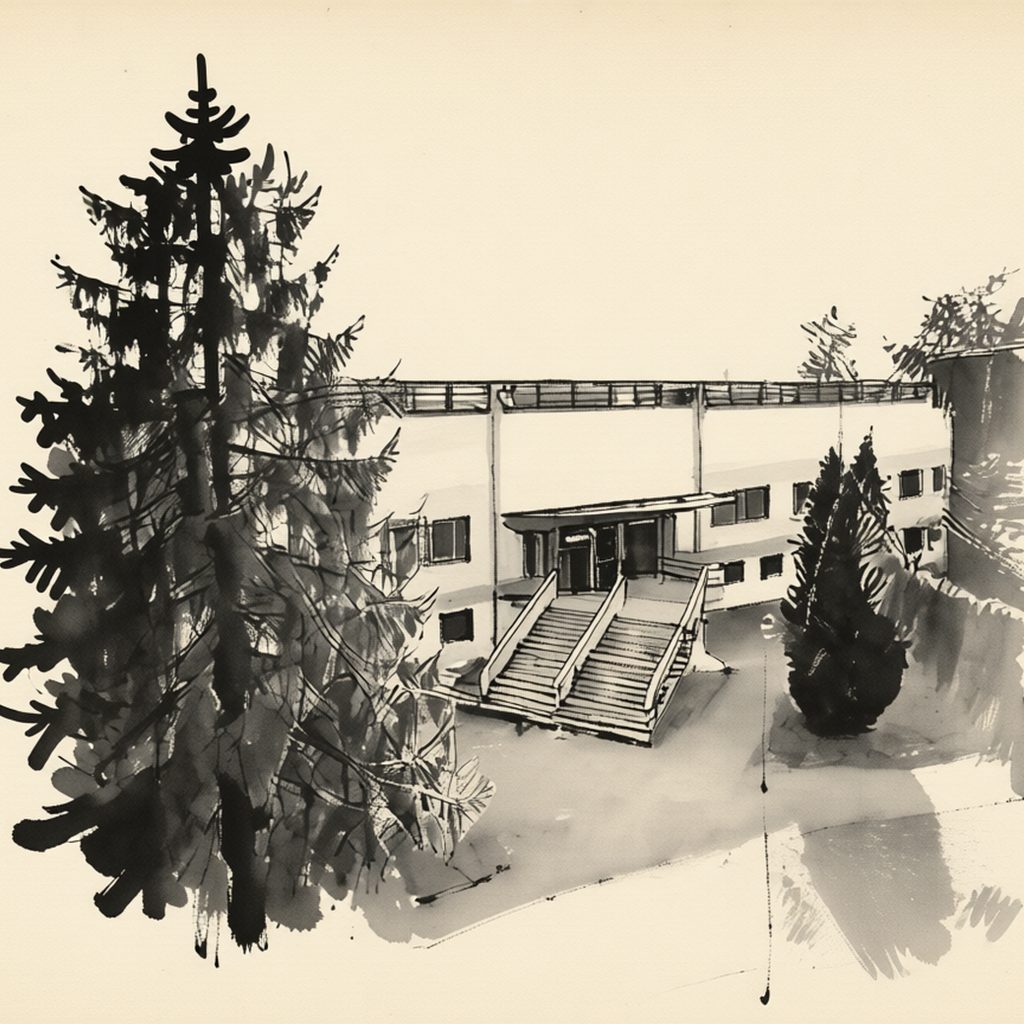 Ilustrační kresba: Hotel zimní stadion