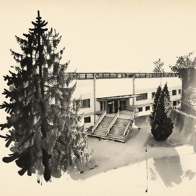 Ilustrační kresba: Hotel zimní stadion