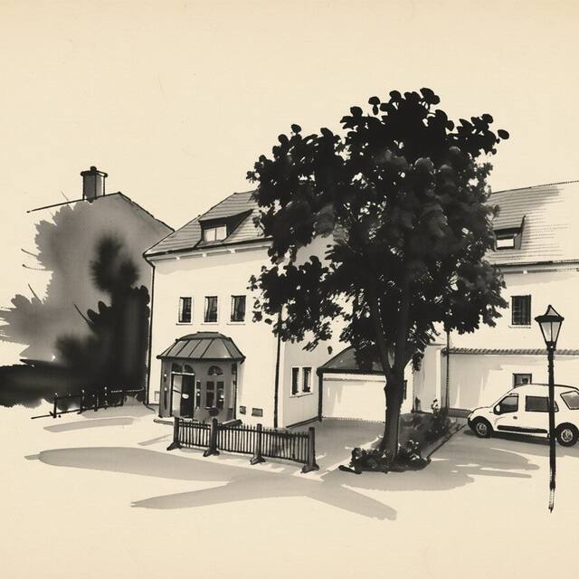 Ilustrační kresba: Hotel Fortna