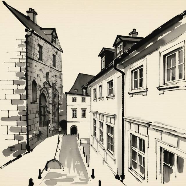 Ilustrační kresba: Old Town Square Apartments