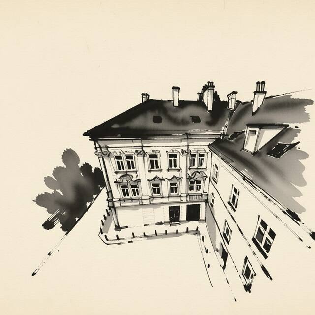 Ilustrační kresba: Apartment Týnská ulička 5