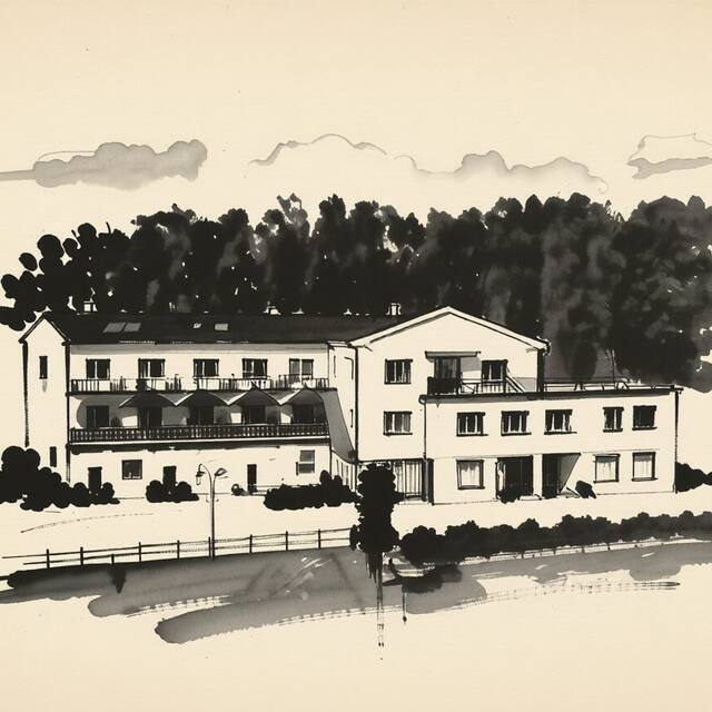 Ilustrační kresba: Hotel Kapitán