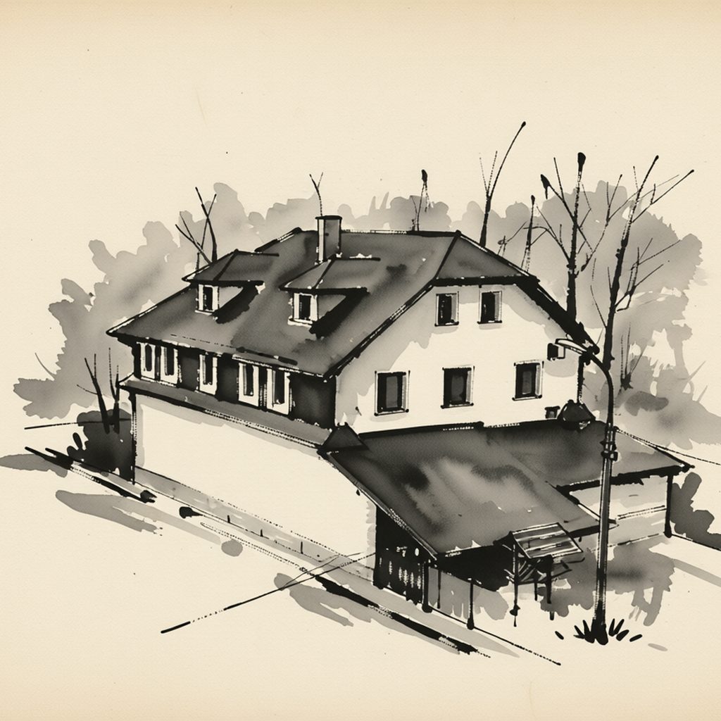Ilustrační kresba: Hotel Säntis