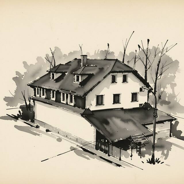 Ilustrační kresba: Hotel Säntis