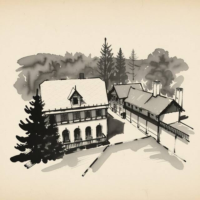 Ilustrační kresba: Hotel Karlov