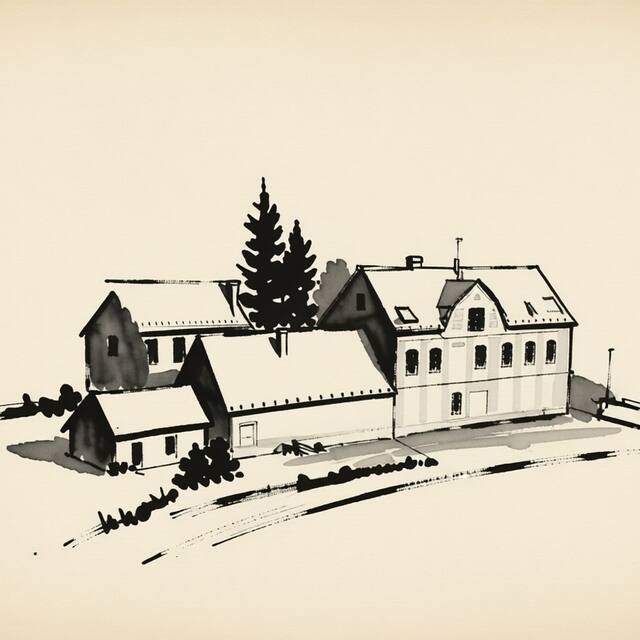 Ilustrační kresba: Penzion Pod Houskou