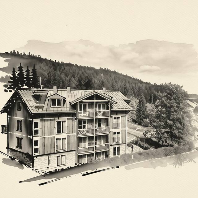 Ilustrační kresba: Kovárna Residence