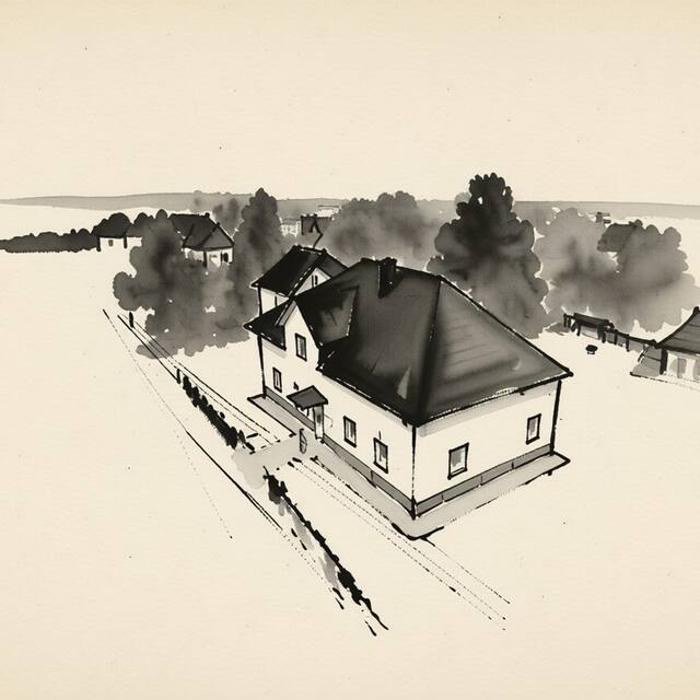 Ilustrační kresba: Penzion Borovec
