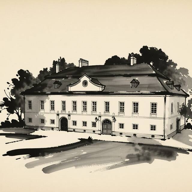 Ilustrační kresba: Zámek Jeseník Nad Odrou
