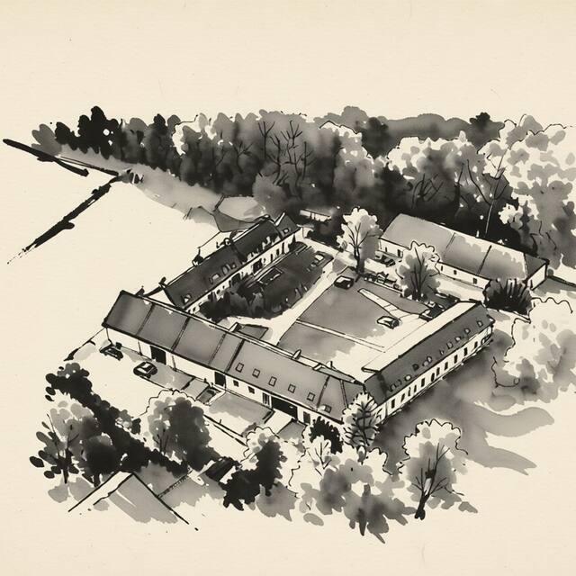 Ilustrační kresba: Hotel Rýzmburk