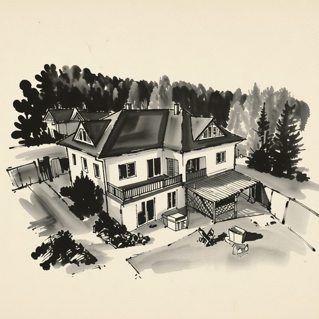 Ilustrační kresba: Vila Hamrska