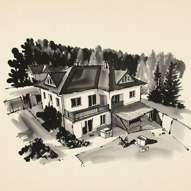 Ilustrační kresba: Vila Hamrska