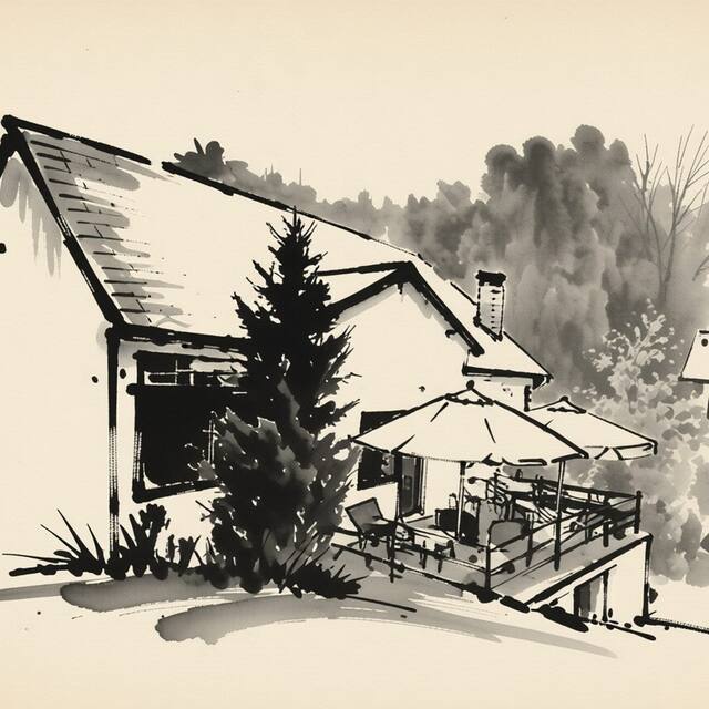 Ilustrační kresba: Penzion Lukáš