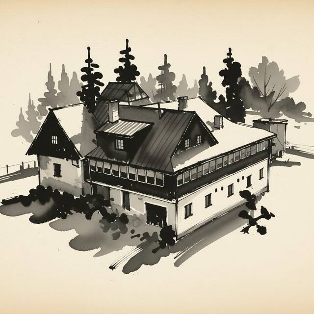 Ilustrační kresba: Chata Jitřenka