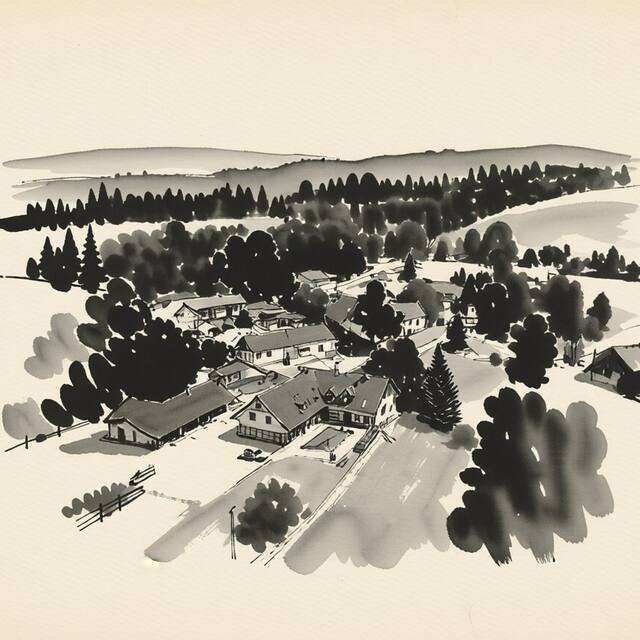 Ilustrační kresba: Penzion Šejby