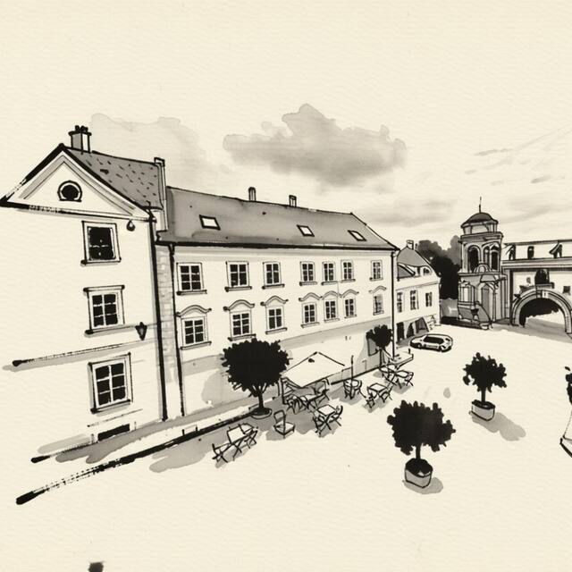 Ilustrační kresba: Městský penzion Mikulov