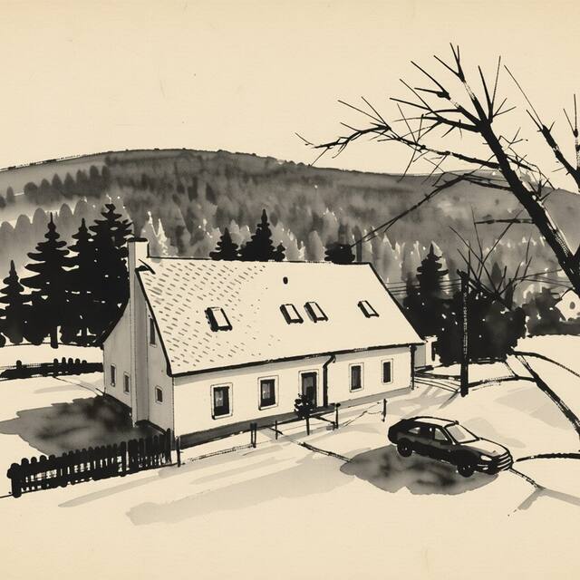 Ilustrační kresba: Apartment Ostružná
