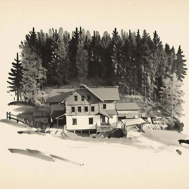 Ilustrační kresba: Penzion Kaminek