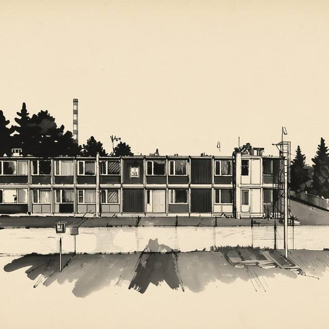 Ilustrační kresba: Ubytovna Vespoli
