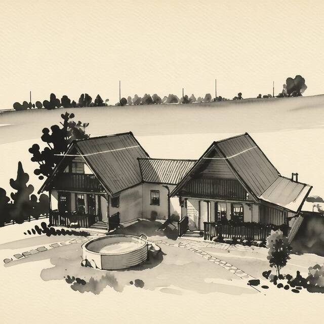 Ilustrační kresba: Chata Dvě Sestry