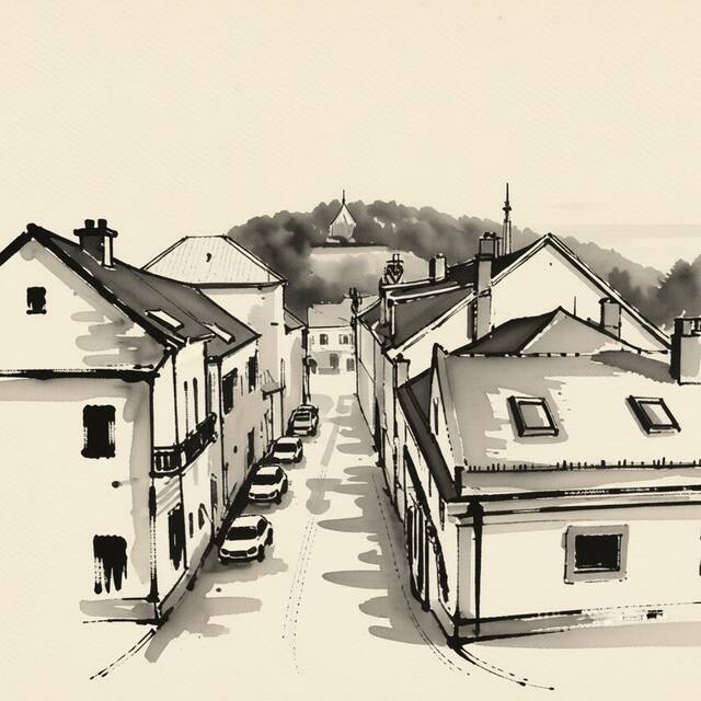 Ilustrační kresba: Apartmány Cechovní