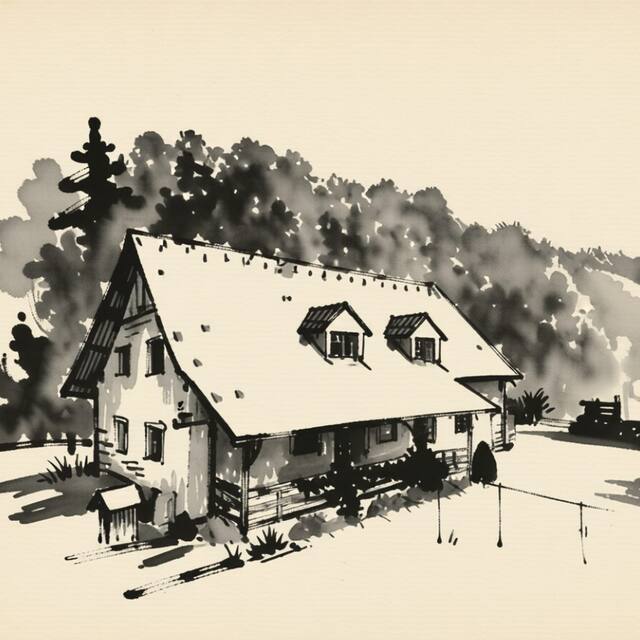 Ilustrační kresba: Penzion Trombly