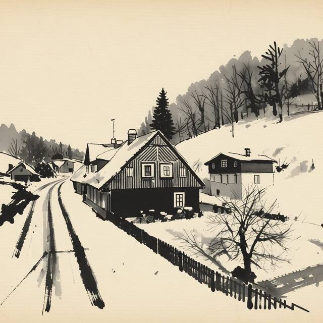 Ilustrační kresba: Family apartments in Vrchlabi, Giant Mountains - Pension 220