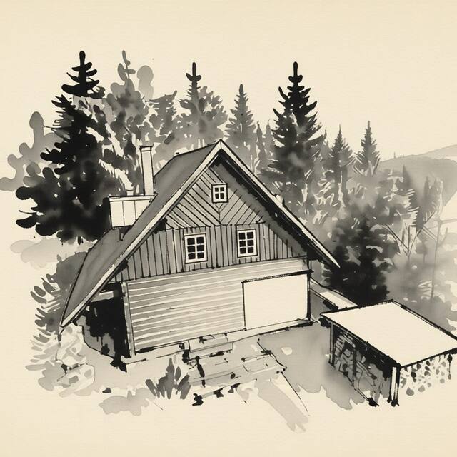 Ilustrační kresba: Penzion Ostruznik