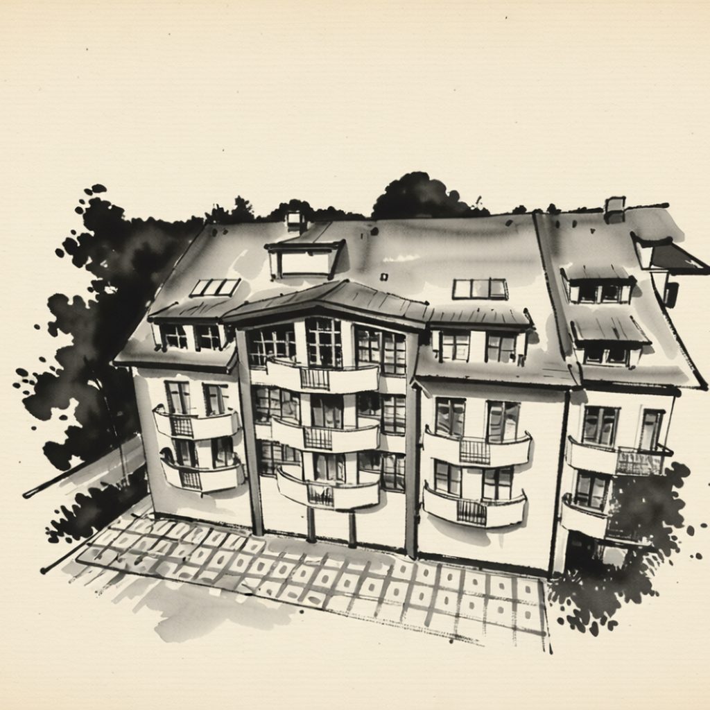 Ilustrační kresba: Apartmány Kolonáda